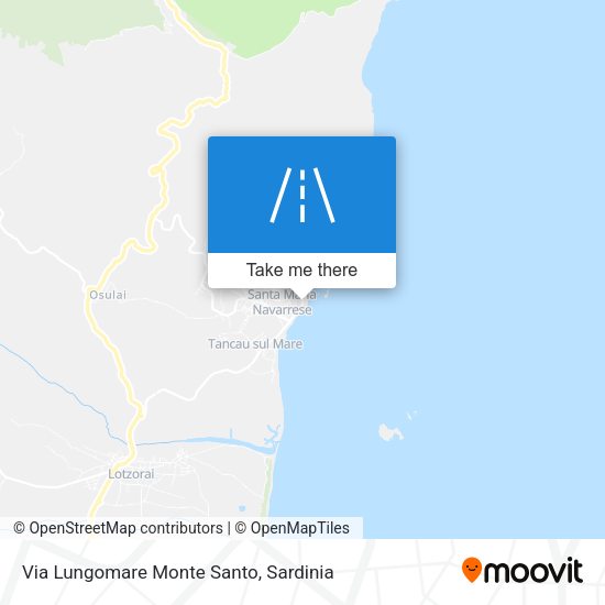 Via Lungomare Monte Santo map