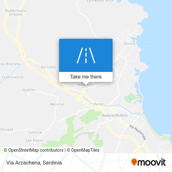 Via Arzachena map