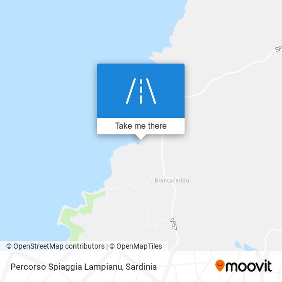 Percorso Spiaggia Lampianu map