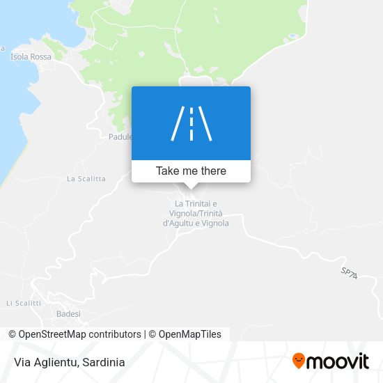 Via Aglientu map