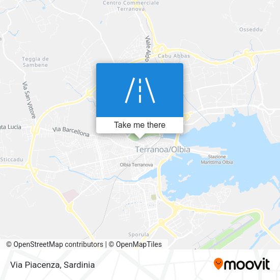 Via Piacenza map