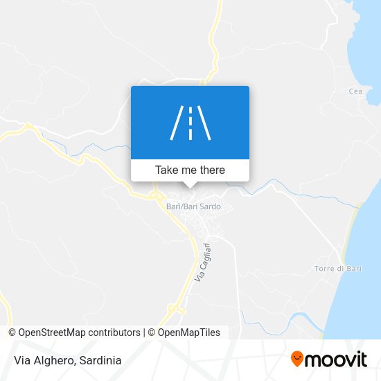 Via Alghero map