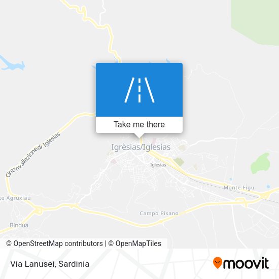 Via Lanusei map