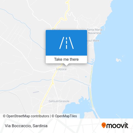Via Boccaccio map