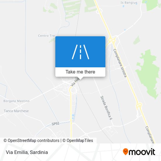 Via Emilia map