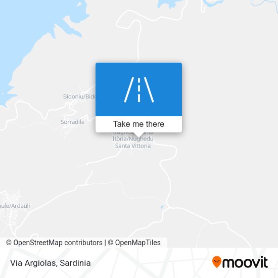 Via Argiolas map