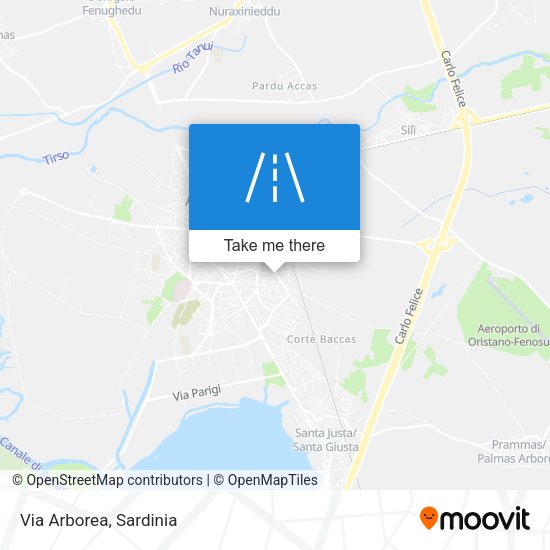 Via Arborea map