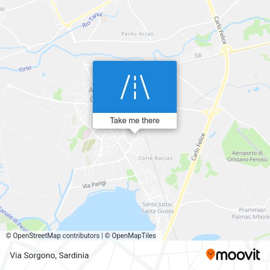 Via Sorgono map
