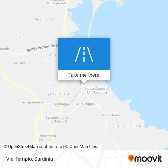 Via Tempio map