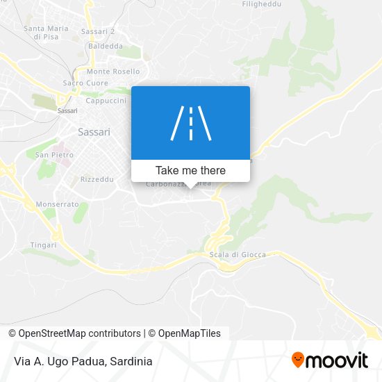 Via A. Ugo Padua map