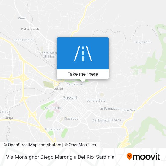 Via Monsignor Diego Marongiu Del Rio map