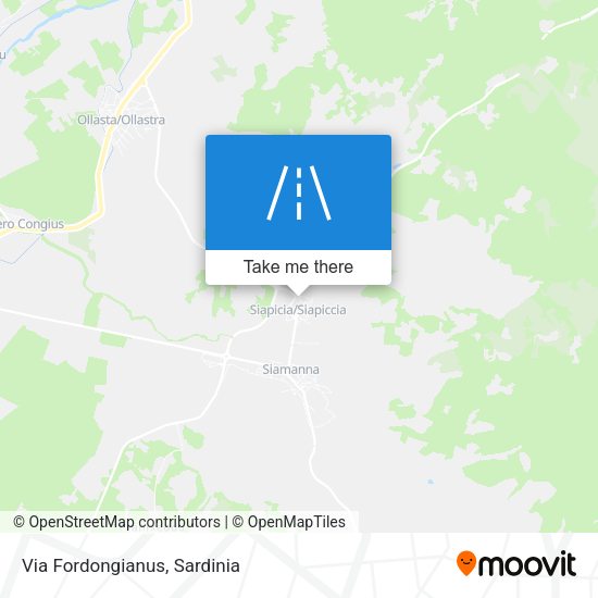 Via Fordongianus map
