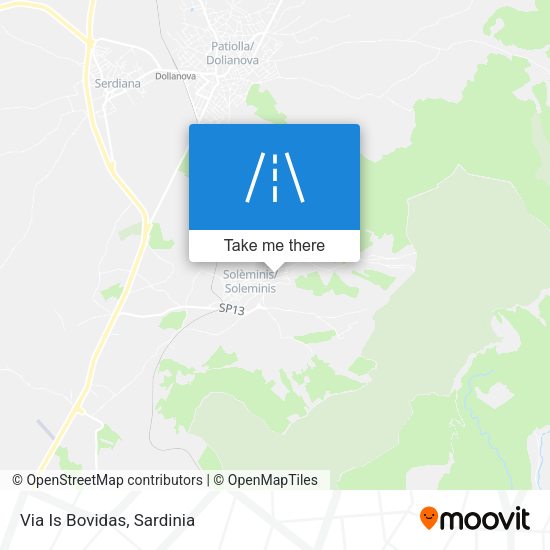 Via Is Bovidas map