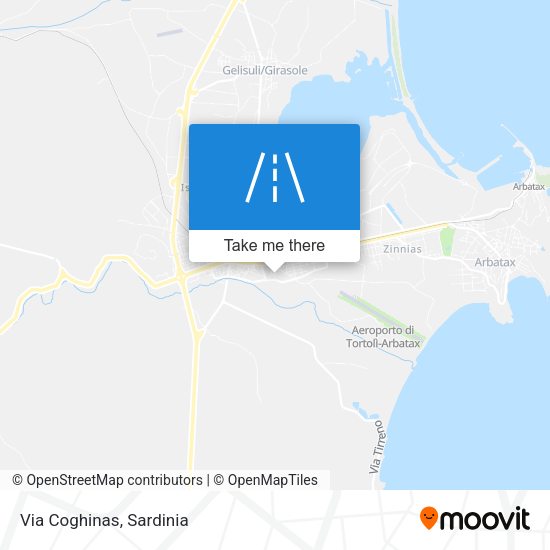 Via Coghinas map