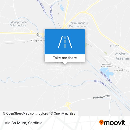 Via Sa Mura map
