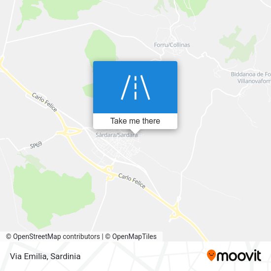 Via Emilia map