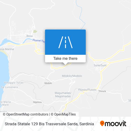 Strada Statale 129 Bis Trasversale Sarda map
