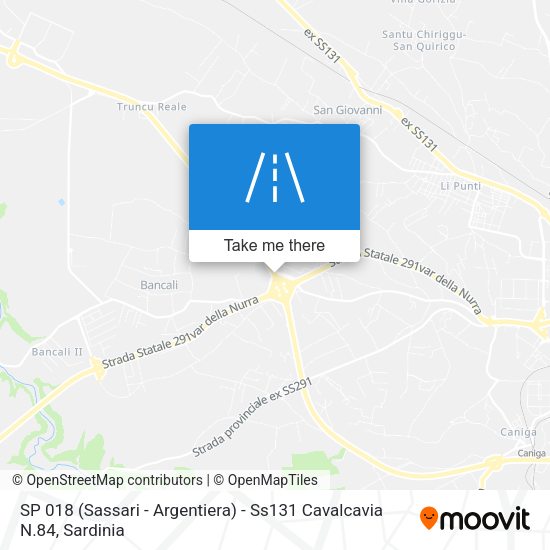 SP 018 (Sassari - Argentiera) - Ss131 Cavalcavia N.84 map