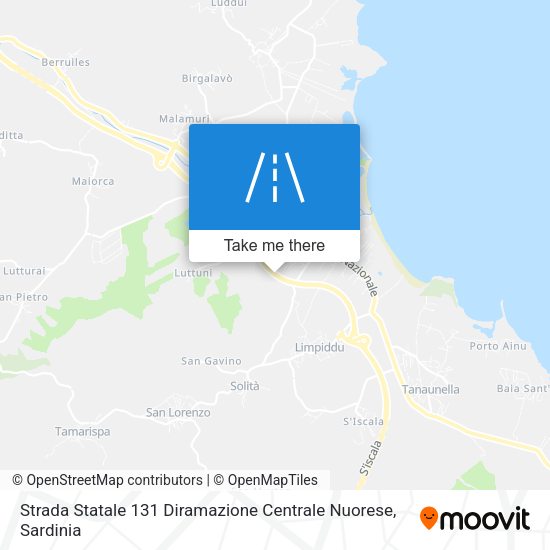 Strada Statale 131 Diramazione Centrale Nuorese map