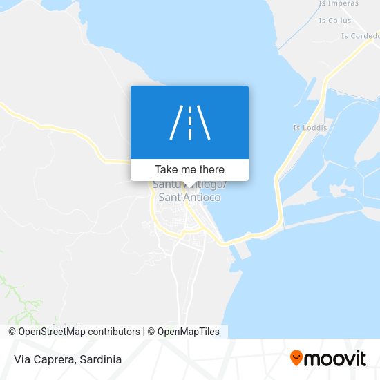Via Caprera map