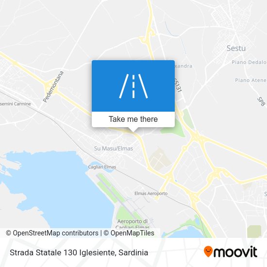 Strada Statale 130 Iglesiente map