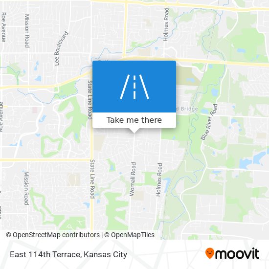 East 114th Terrace map