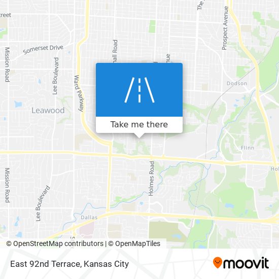 East 92nd Terrace map