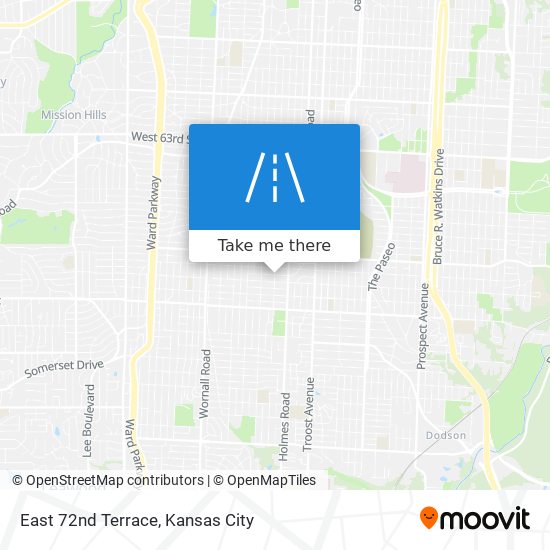 East 72nd Terrace map