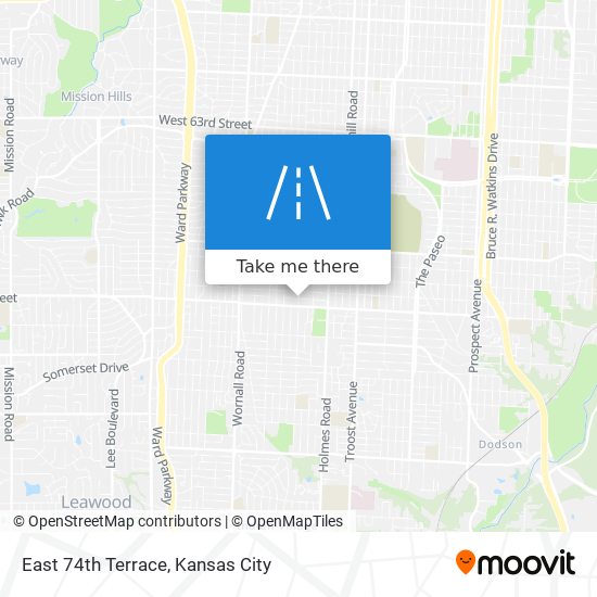 East 74th Terrace map