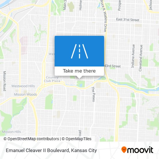 Emanuel Cleaver II Boulevard map
