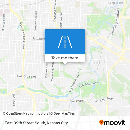 East 39th Street South map