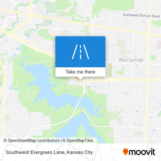 Southwest Evergreen Lane map