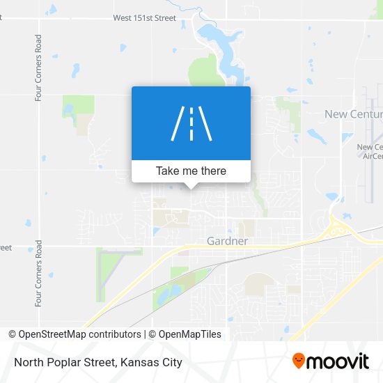 North Poplar Street map
