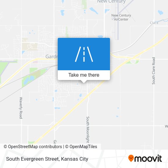 South Evergreen Street map