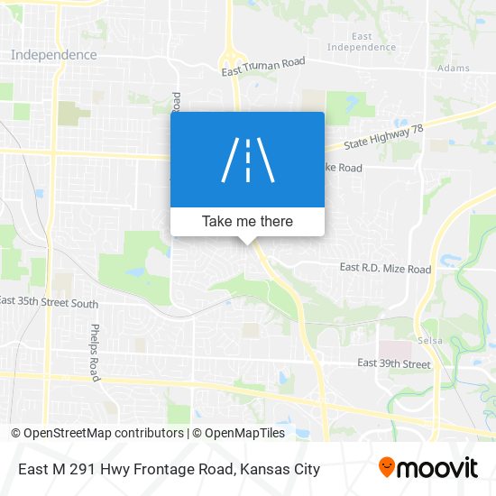 East M 291 Hwy Frontage Road map