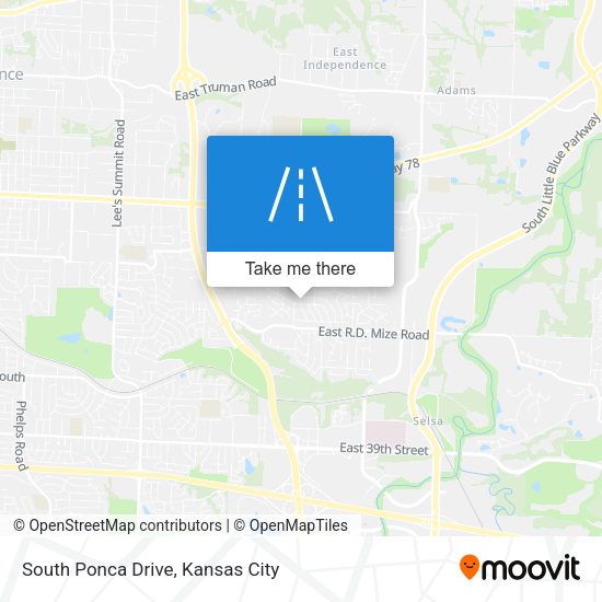 South Ponca Drive map