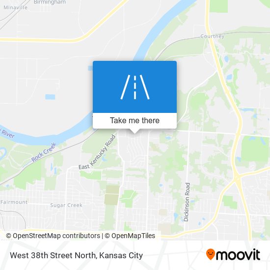 West 38th Street North map