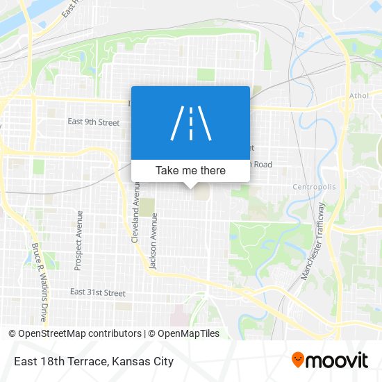 East 18th Terrace map