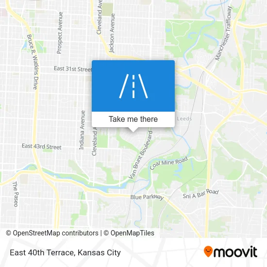 East 40th Terrace map