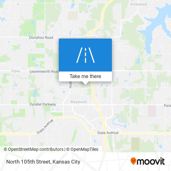 North 105th Street map