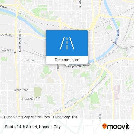 South 14th Street map