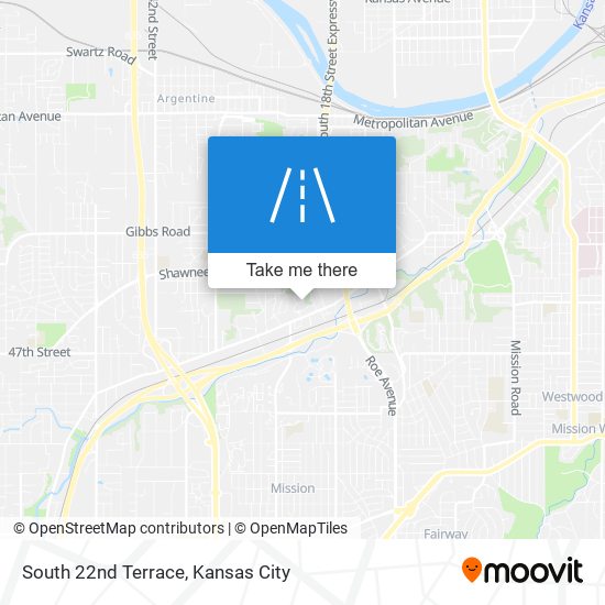 South 22nd Terrace map