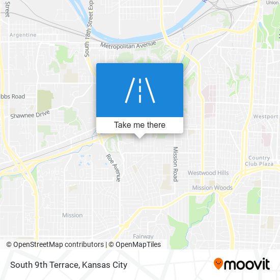 South 9th Terrace map