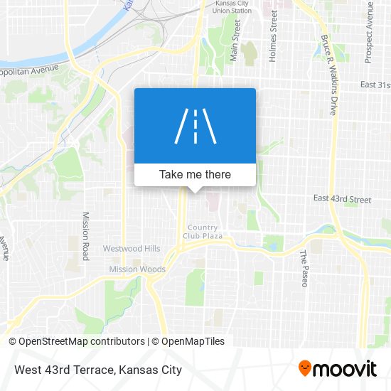 West 43rd Terrace map