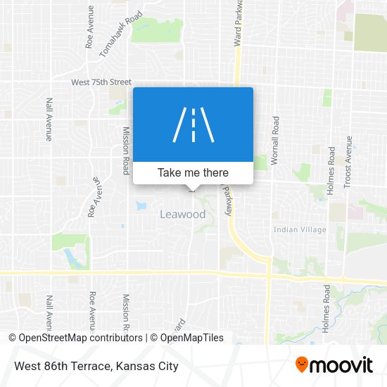 West 86th Terrace map