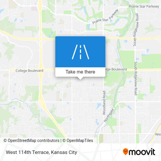 West 114th Terrace map