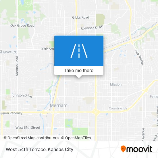 West 54th Terrace map