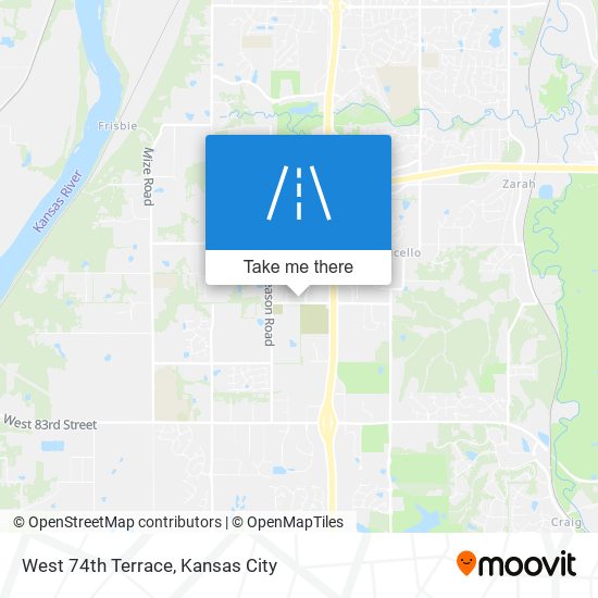 West 74th Terrace map