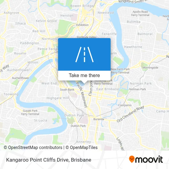 Mapa Kangaroo Point Cliffs Drive