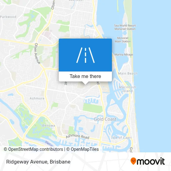 Mapa Ridgeway Avenue